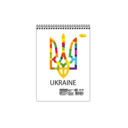 Блокнот "Emblem of Ukraine" А6 Апельсин АП-1907-6, 40 аркушів, пружина зверху