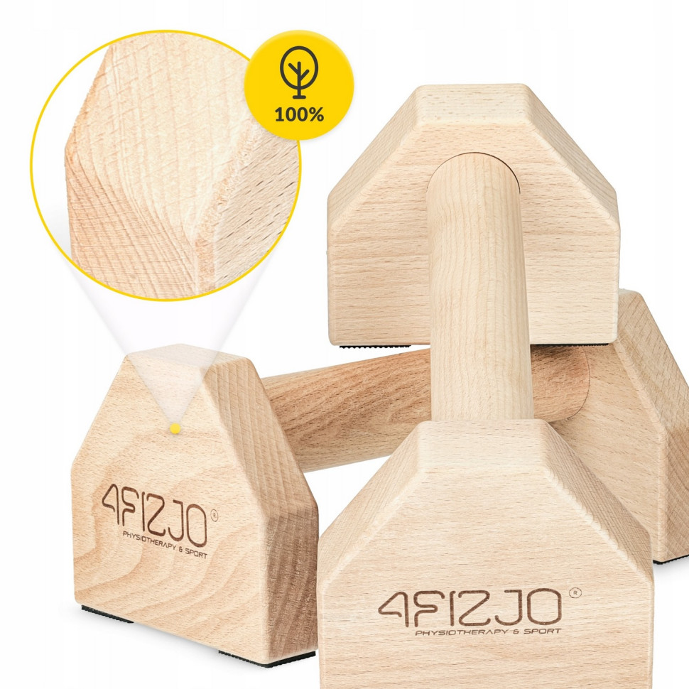 Опори для віджимань паралетси 4FIZJO P-5905973407021 дерев'яні 25 см 