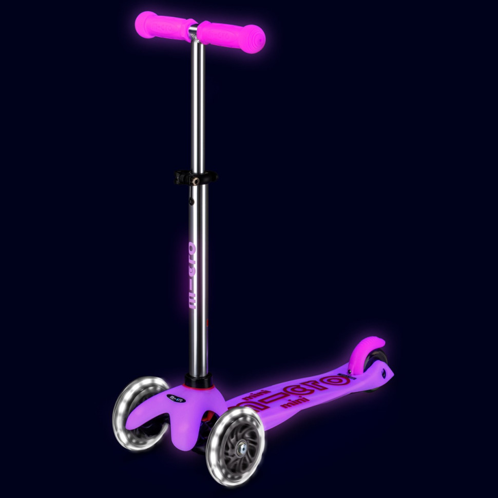 Детский трехколесный самокат Maxi Deluxe Glow LED Plus Micro MMD217 колеса с подсветкой