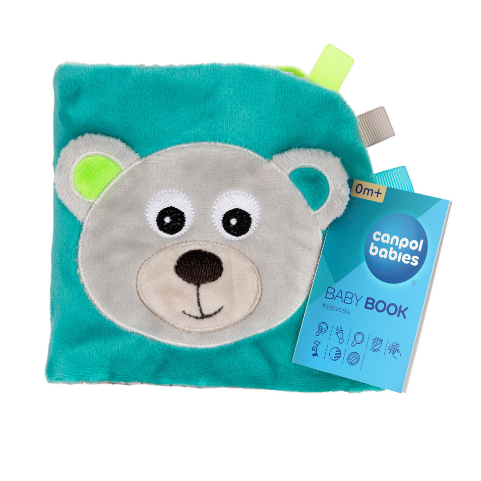 Игрушка-книжечка мягкая развивающая Bears Canpol babies 68/075_grey с шелестящими элементами