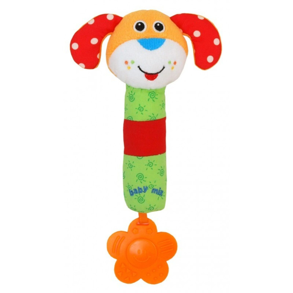 Плюшеве дитяче брязкальце Собачка Baby Mix 24526 різнокольоровий