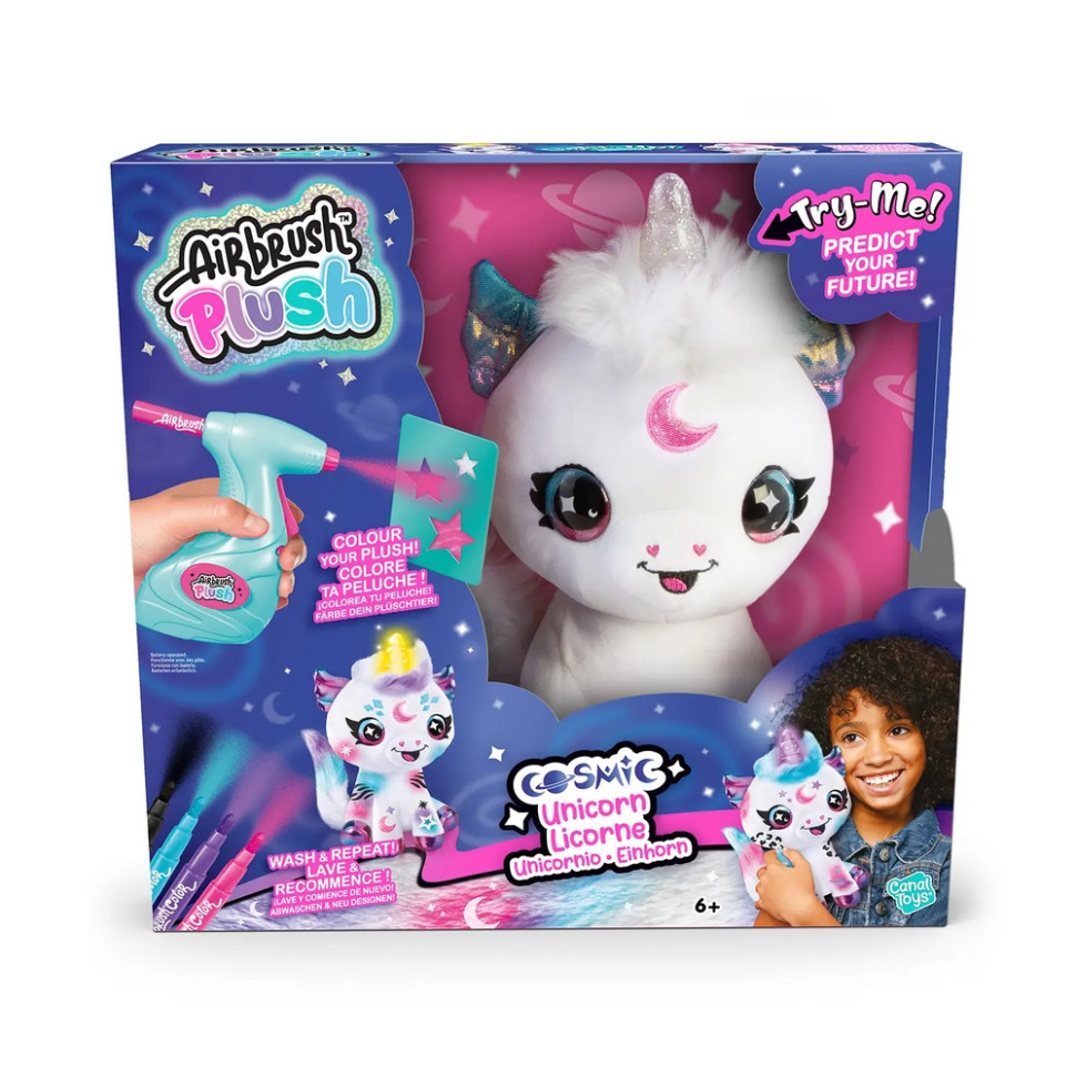 Набор для творчества DIY AIRBRUSH PLUSH Единорог Космик CanalToys AIR028 с сияющим рогом
