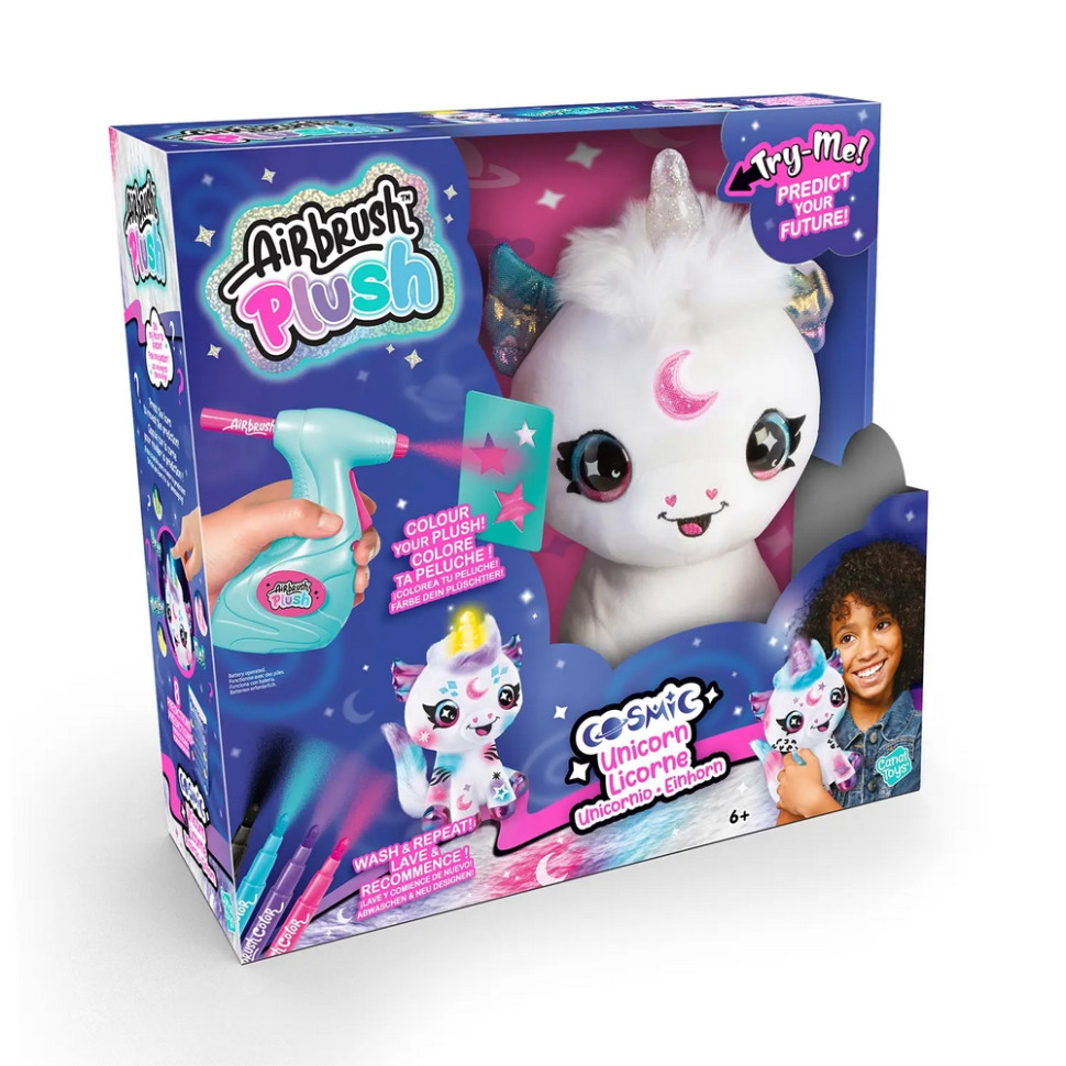 Набор для творчества DIY AIRBRUSH PLUSH Единорог Космик CanalToys AIR028 с сияющим рогом