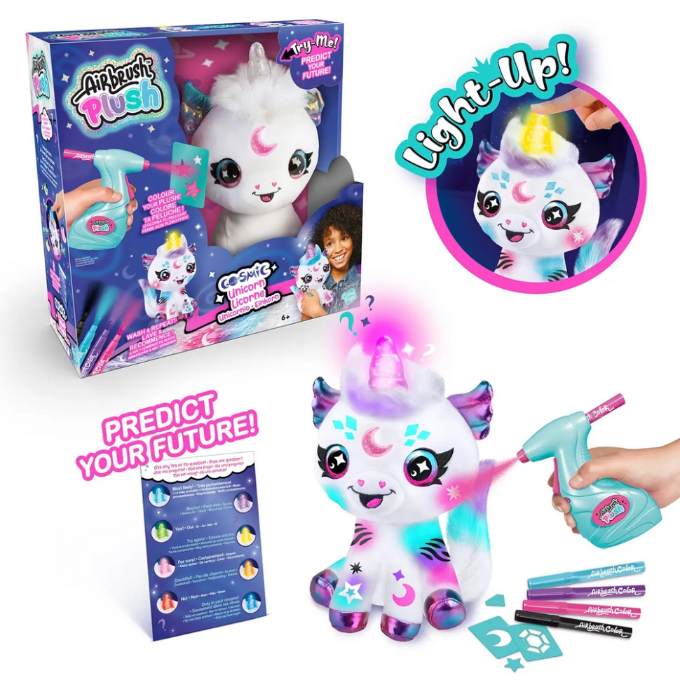 Набор для творчества DIY AIRBRUSH PLUSH Единорог Космик CanalToys AIR028 с сияющим рогом