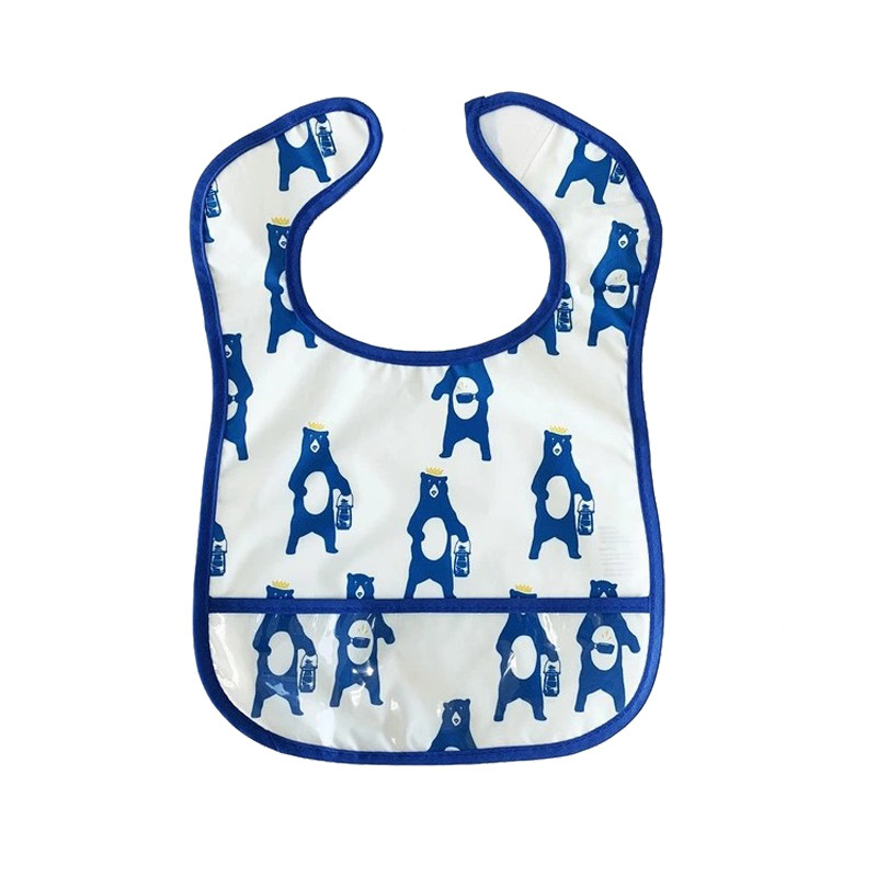 Дитячий слинявчик клейончатий Mega Zayka MGZ-0601(Blue) на липучці