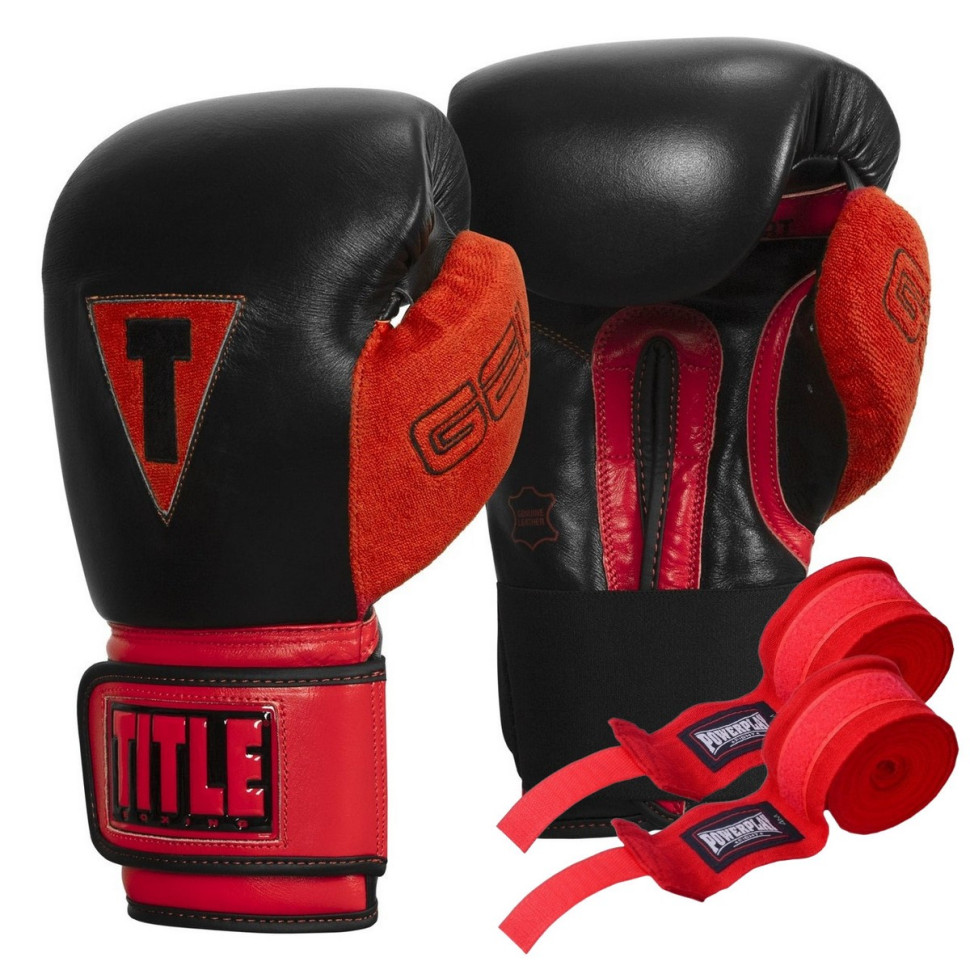 Боксерські рукавиці Boxing All Heart Bag Gloves 2.0 TITLE AHABG2 12 oz BK/RD 12 унцій (бинти в комплекті)