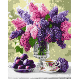 Картина по номерам "Натюрморт с сиренью" &copy;art_selena_ua Идейка KHO3388, 40х50 см