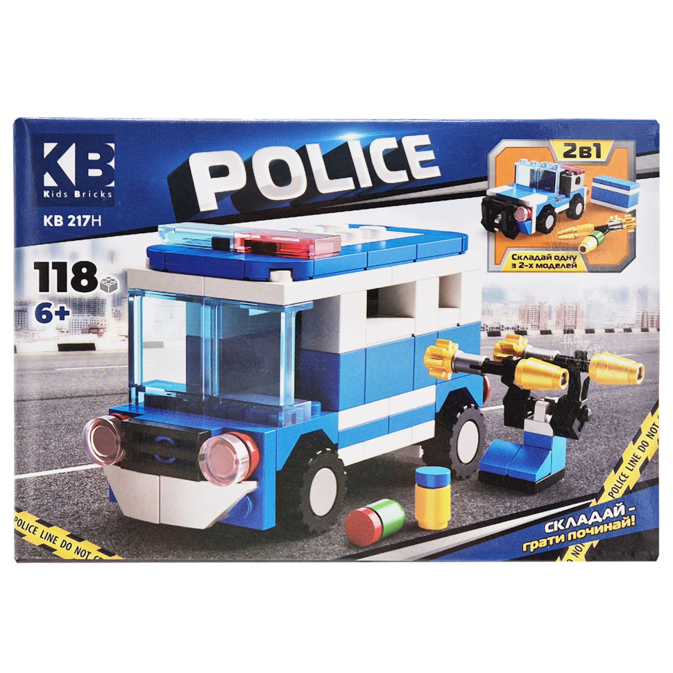Дитячий конструктор Поліцейська серія Police Limo Toy KB 217H 2 в 1, 118 деталей