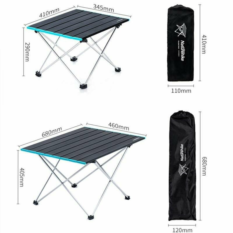 Стол складной для отдыха NH19Z008-Z Naturehike 6927595750773 алюминий, Размер L, черный