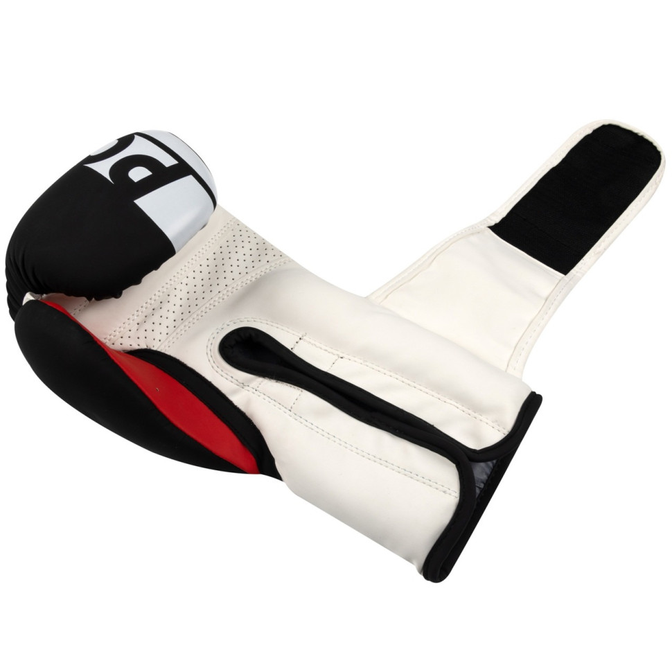 Боксерські рукавички 3086 Matt Challenger PowerPlay PP_3086_14oz_Bl/White, Чорно-Білі 14 унцій