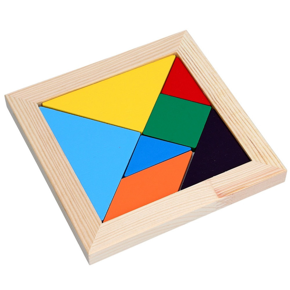 Дитячий дерев'яний танграм Komarovtoys А 367/1 розмір 16х16 см