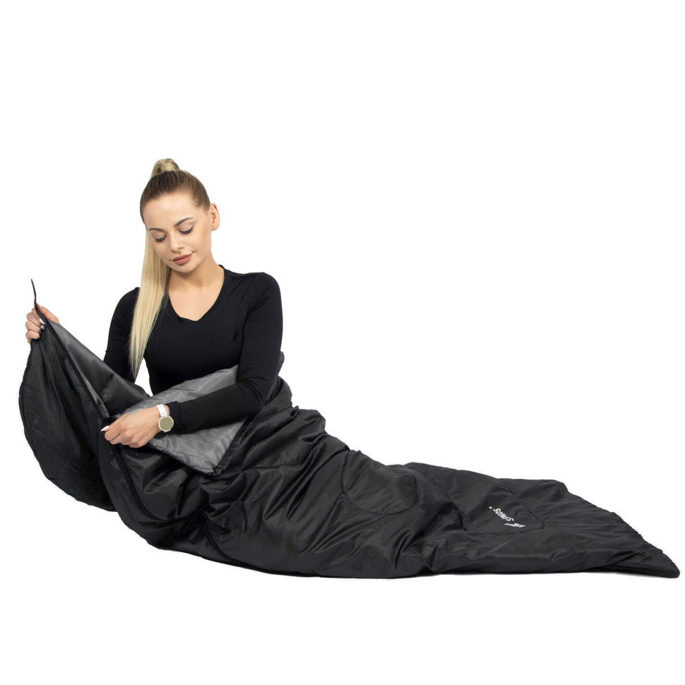 Спальний мішок-спальник 2 в 1 Springos CS0042 Black/Grey, чохол
