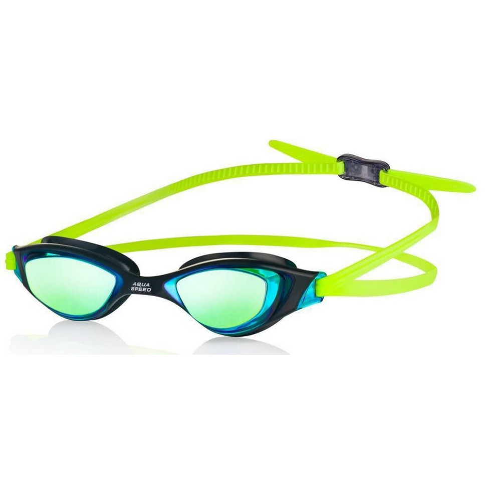 Очки для плавания XENO MIRROR Aqua Speed 195-38(6995) синий, салатовый, OSFM