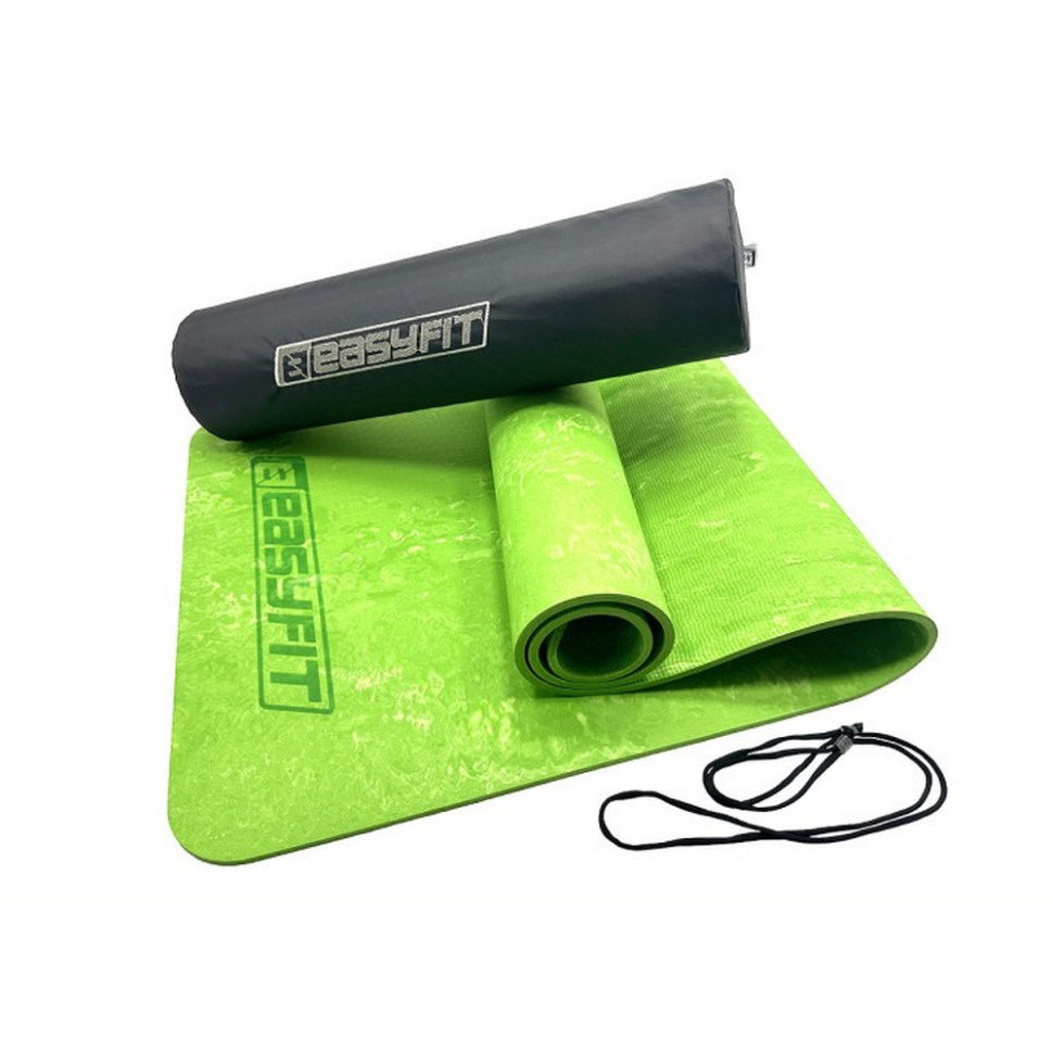 Коврик для йоги и фитнеса PER Premium Mat EasyFit EF-1930s-1-GN 8 мм, салатовый