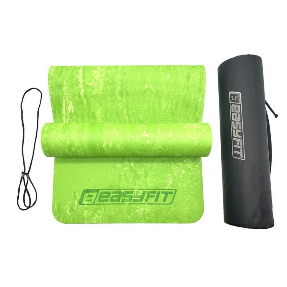 Коврик для йоги и фитнеса PER Premium Mat EasyFit EF-1930s-1-GN 8 мм, салатовый
