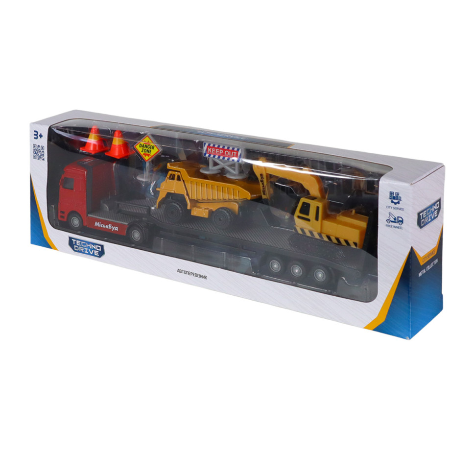 Игровой набор Автоперевозчик TechnoDrive 541757.270 самосвал, экскаватор