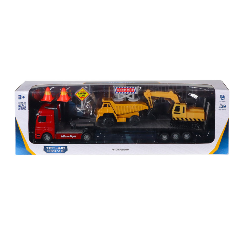 Игровой набор Автоперевозчик TechnoDrive 541757.270 самосвал, экскаватор