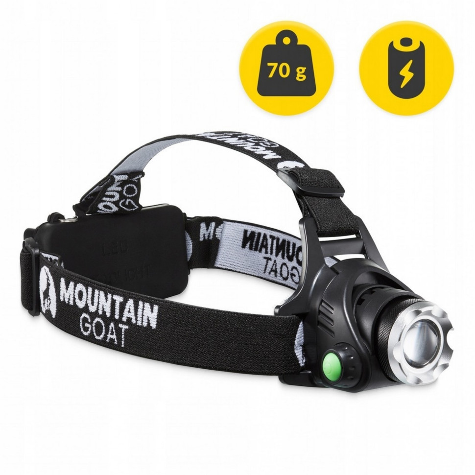 Ліхтар налобний Mountain Goat P-5907739318336 Black 350 люмен
