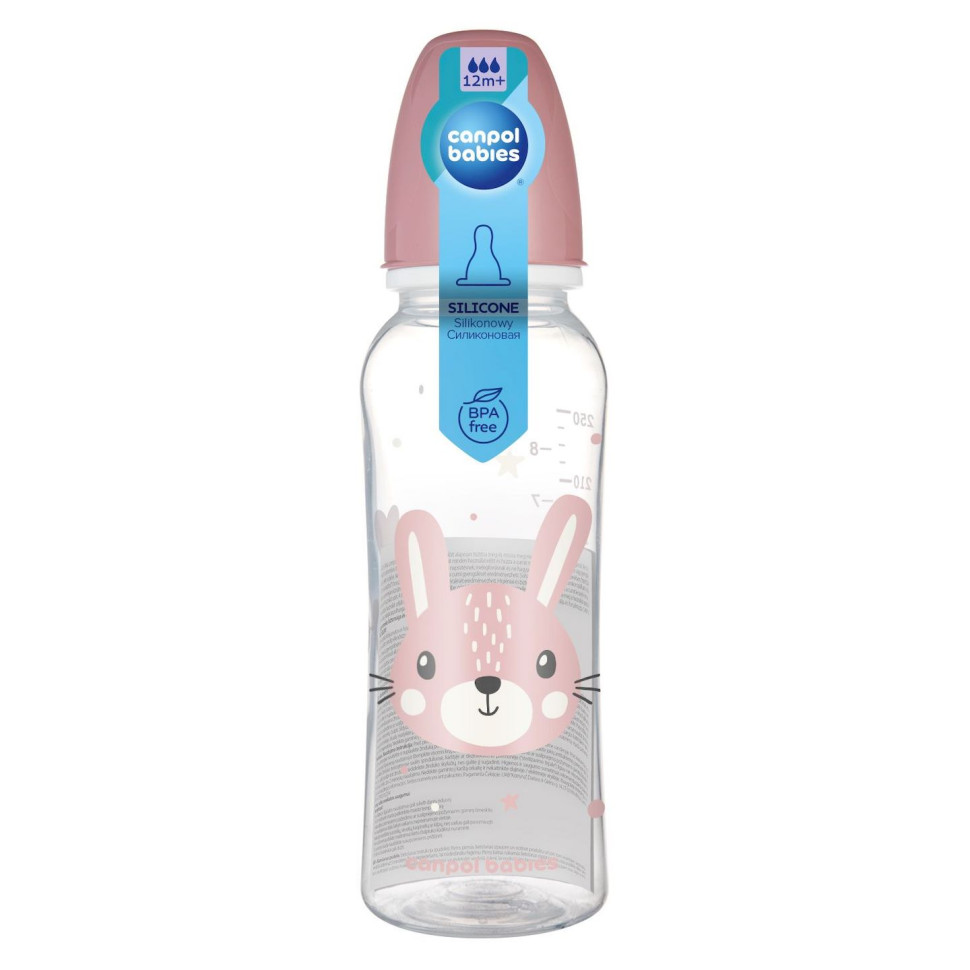 Дитяча стандартна пляшечка Cute animals Canpol babies 11/841_pin 250 мл