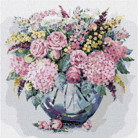 Картина по номерам "Розовая гортензия" Идейка KHO3162 50х50 см