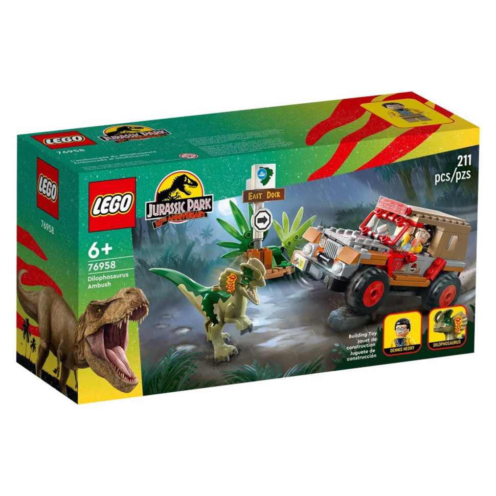 Конструктор Засідка дилофозавра LEGO 76958, 211 деталей