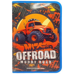 Папка для ручного труда на молнии А4 "Offroad muddy road" Апельсин АП-1002-8 