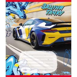 Тетрадь ученическая "Зацени тачку" Leader 012-500387K-4 в клетку, 12 листов (959050)