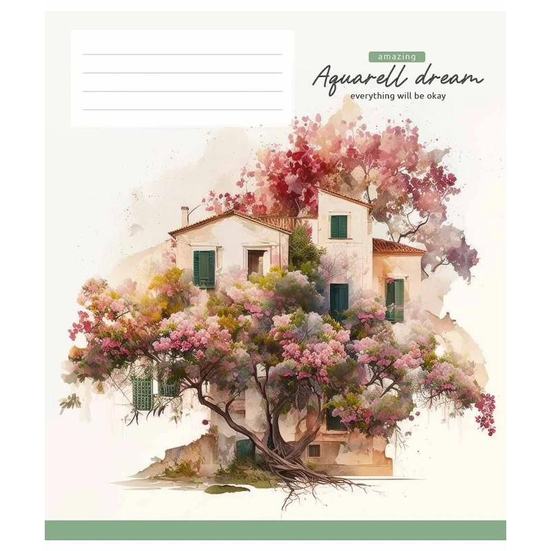 Тетрадь общая «Aquarell dream» Школярик 036-3289L-3 в линию, 36 листов