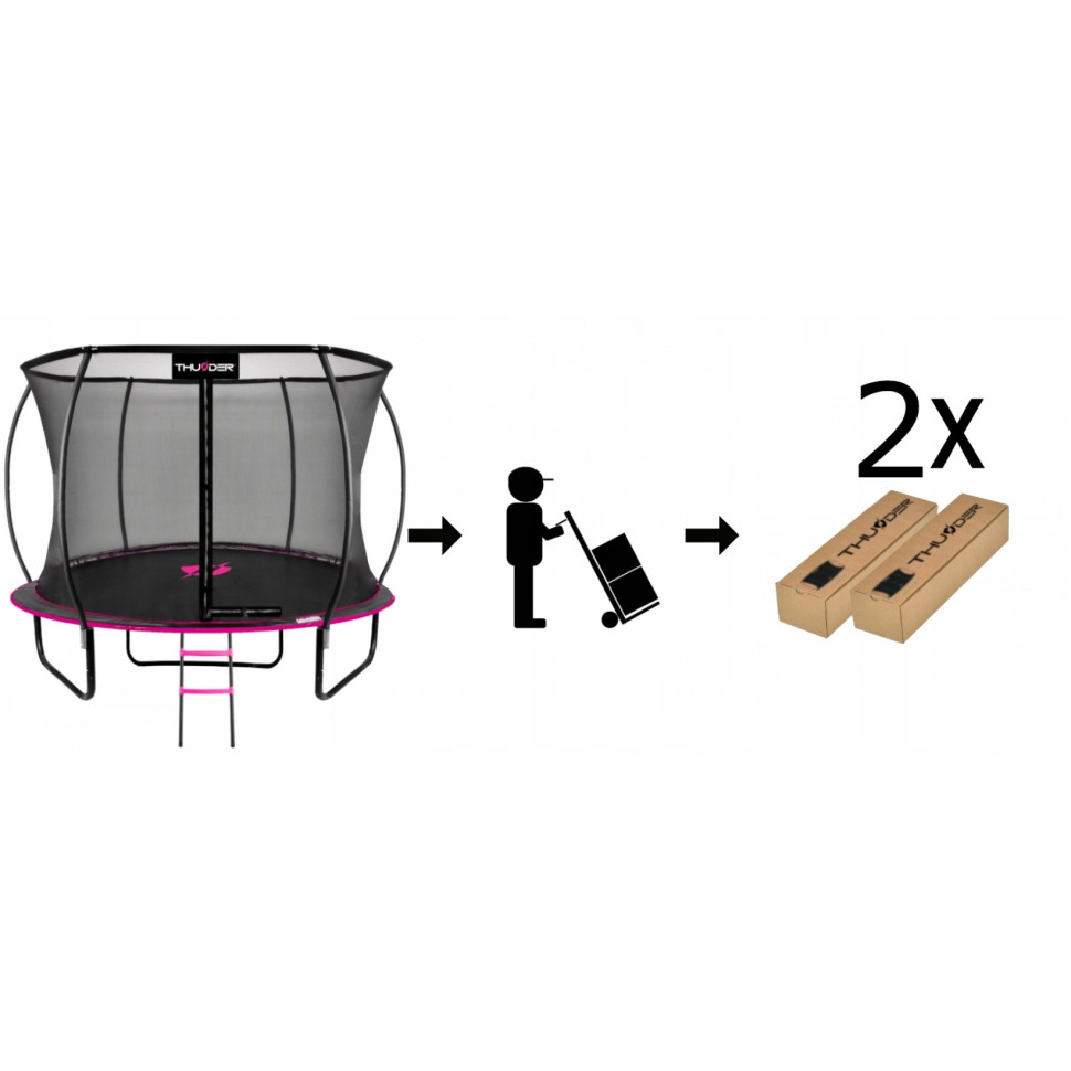 Батут с внутренней сеткой Thunder INSIDE-ULTRA-8FT-PINK Black/Pink 255 см 