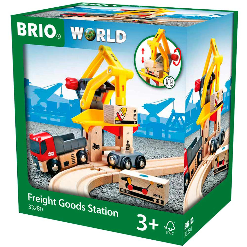 Погрузочный пункт для детской железной дороги BRIO 33280-BR, магнит, дерево, пластик 6 элементов в комплекте