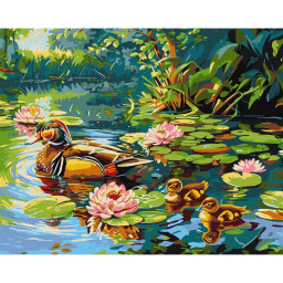 Картина по номерам "Утиная семья" &copy;art_selena_ua Идейка KHO6656, 40х50см
