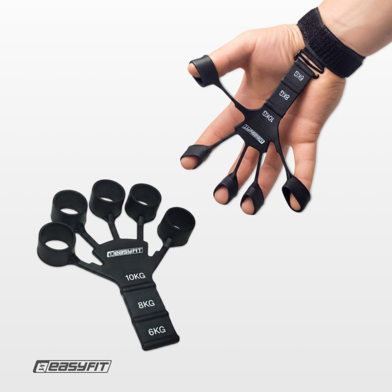 Набор кистевых эспандеров для тренировки 6 в 1 EasyFit EF-1990-7-BK, черный