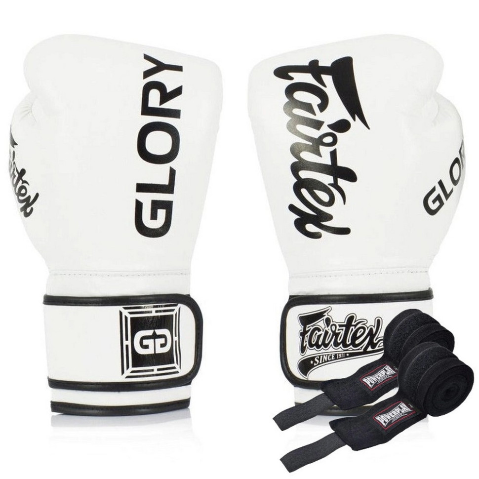 Боксерские перчатки BGVG1 Fairtex BGVG1_12oz_White 12 унций (бинты в комплекте)