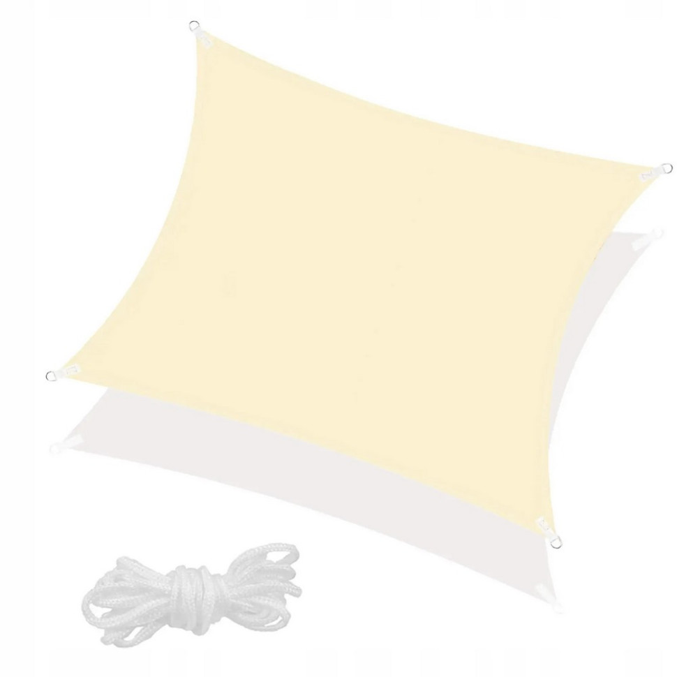 Тент-вітрило тіньовий для дому, саду та туризму Springos SN1020, 5 x 5 м, Light Yellow