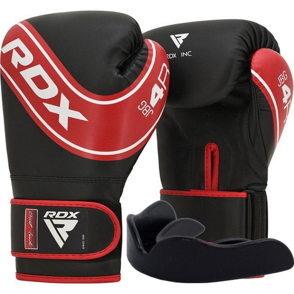 Боксерские перчатки 4B Robo Kids RDX Inc Limited JBG-4R-6oz, Red/Black 6 унций (капа в комплекте)