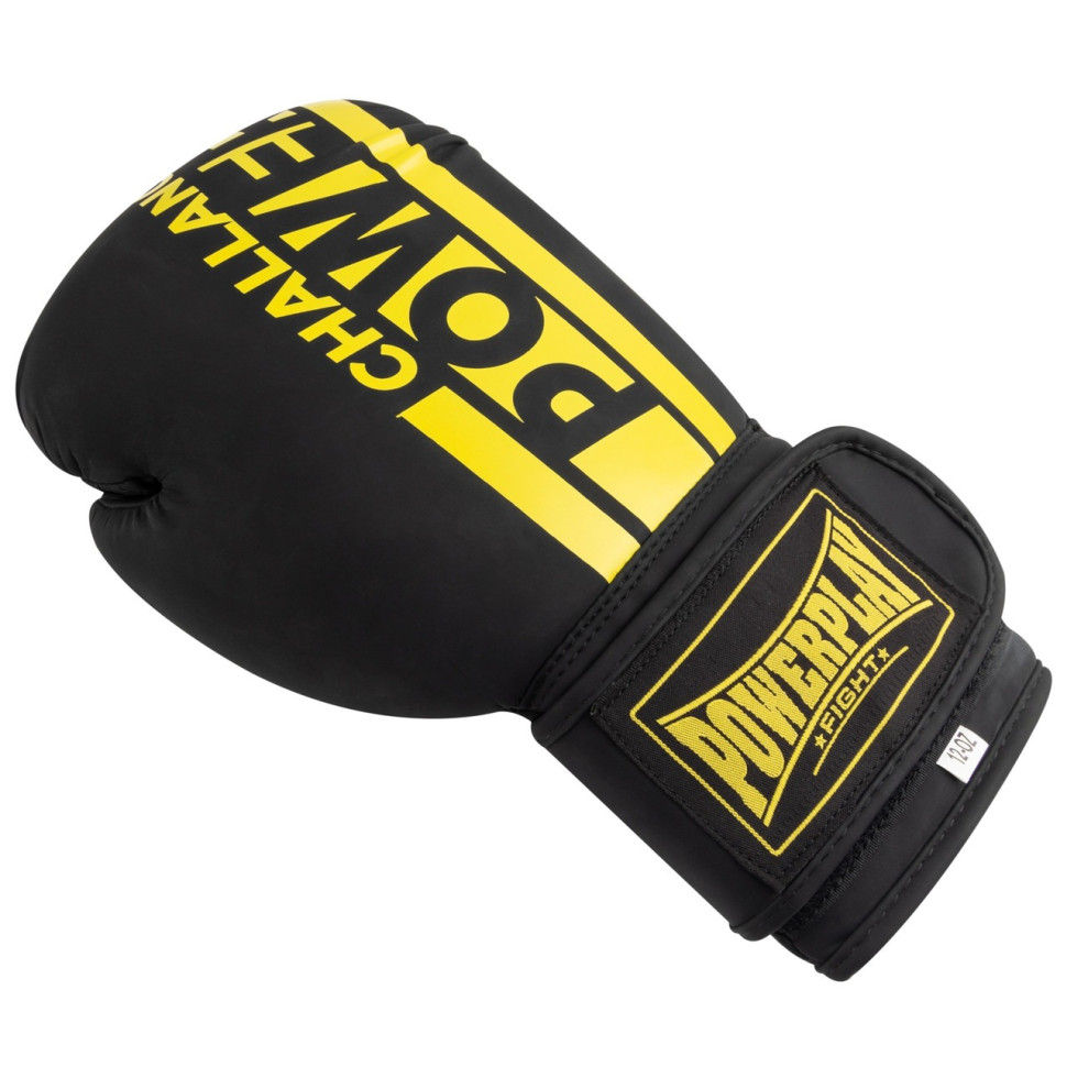 Боксерские перчатки 3086 Matt Challenger PowerPlay PP_3086_10oz_Bl/Yellow, Черно-Желтые 10 унций