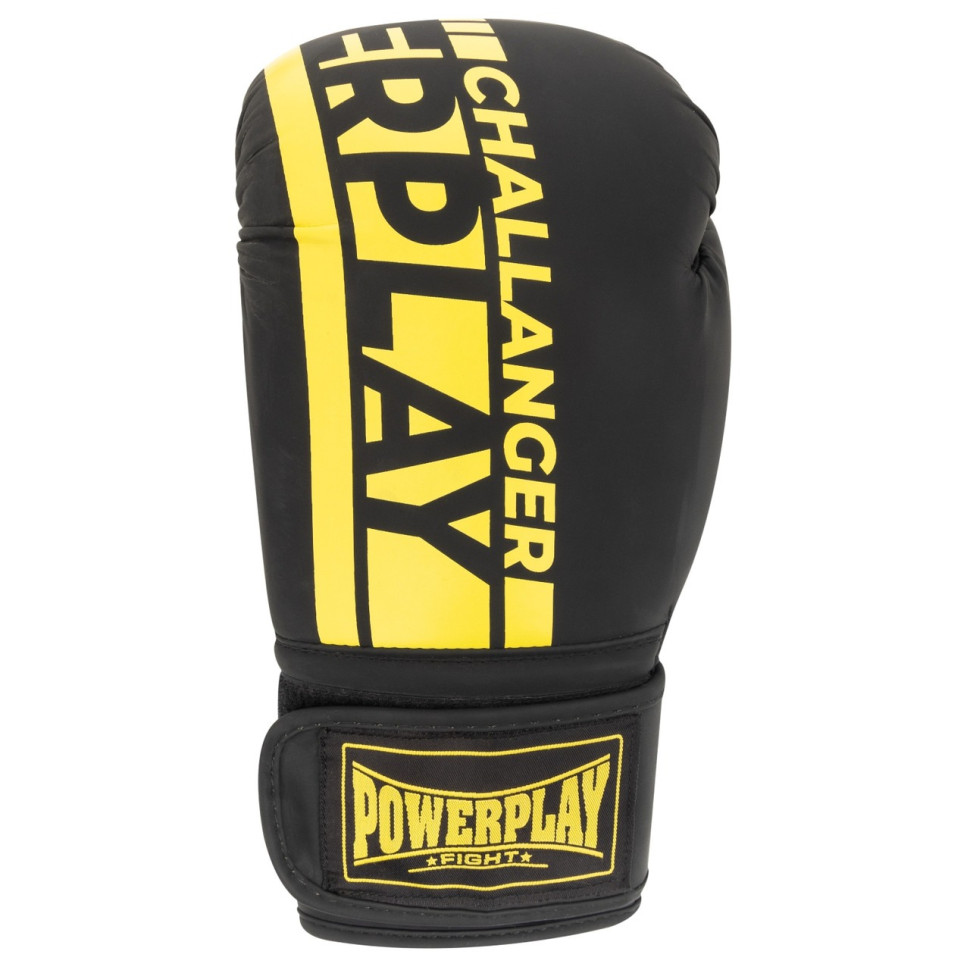 Боксерские перчатки 3086 Matt Challenger PowerPlay PP_3086_10oz_Bl/Yellow, Черно-Желтые 10 унций