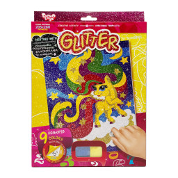 Раскраска глиттерными блестками по номерам "Пони" Danko Toys РГН-02-01 мини 20,5х26 см