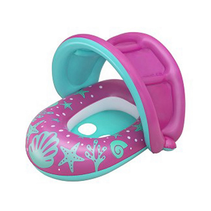 Дитячий надувний плотик Bestway 34091(Pink-Turquoise) розмір 80х85 см