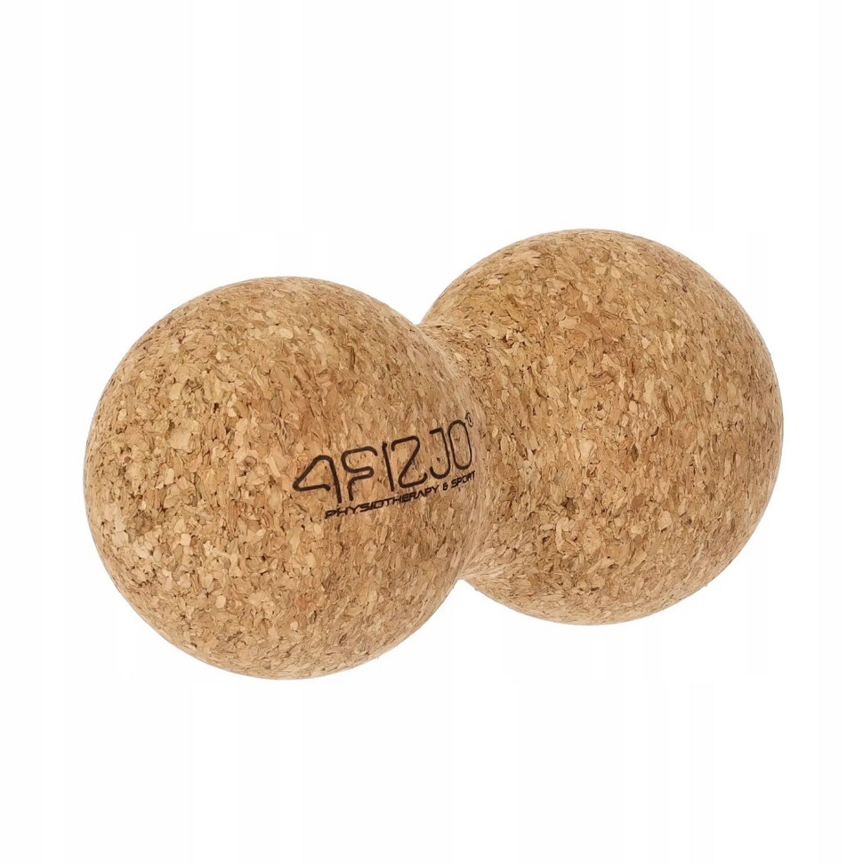 Масажний м'яч подвійний Lacrosse DuoBall Cork 4FIZJO 4FJ0568, 6.5 x 13.5 см