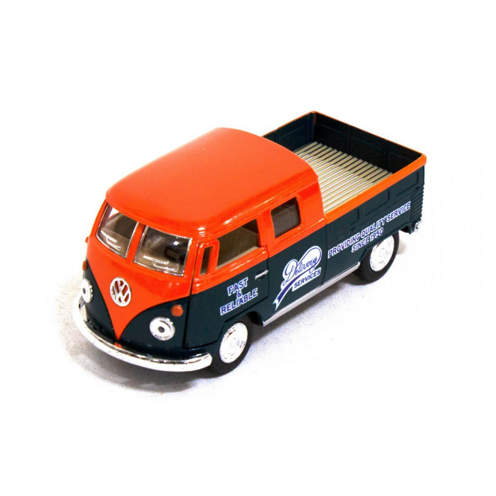 Машинка Volkswagen Bus Double Cab Pickup Delivery 1963 Kinsmart KT5396W інерційна, 1:34