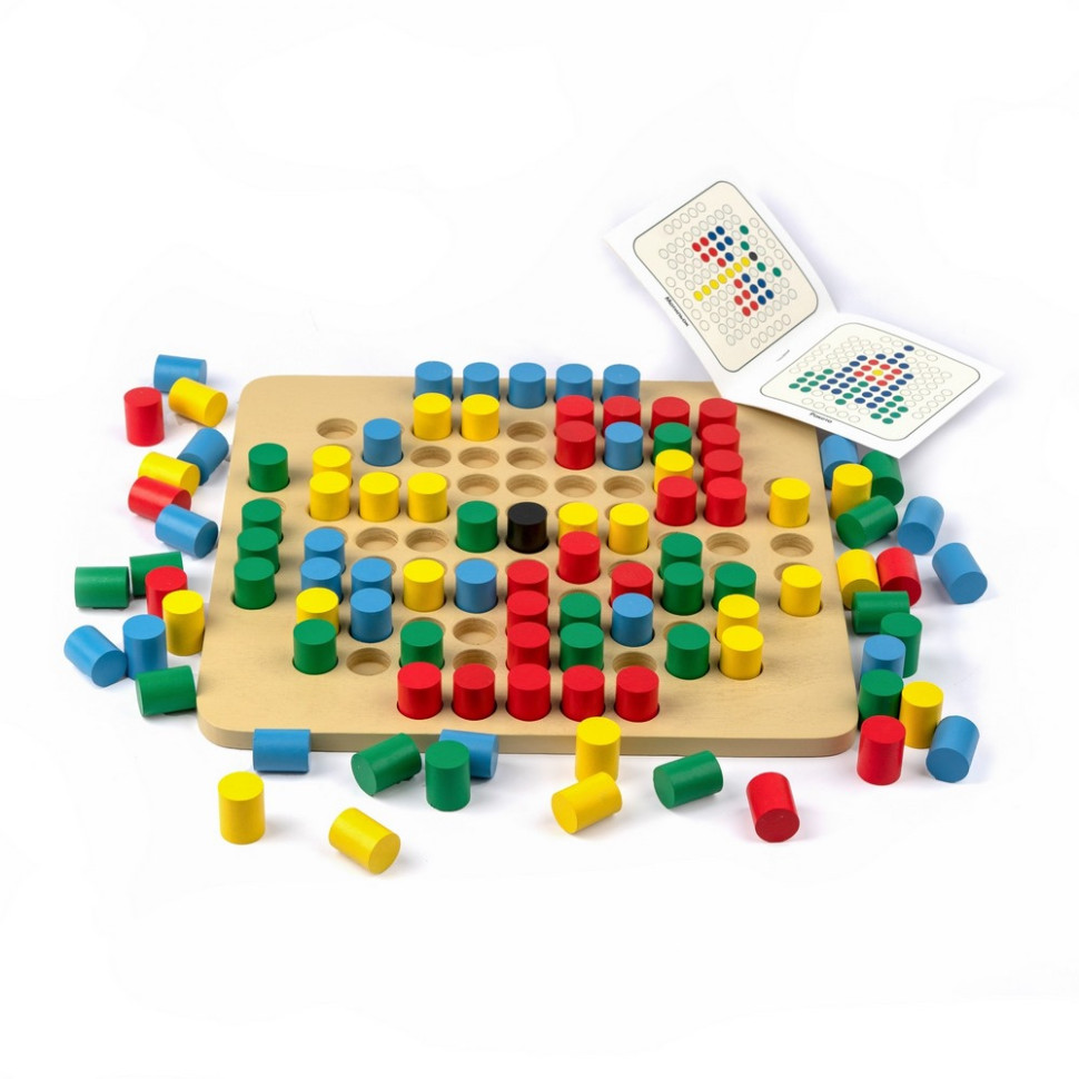 Дитяча дерев'яна мозаїка Komarovtoys A 343, 101 елемент