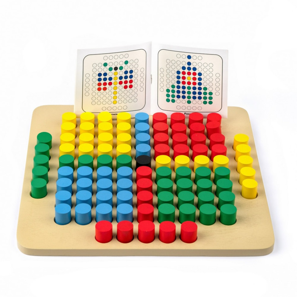 Дитяча дерев'яна мозаїка Komarovtoys A 343, 101 елемент