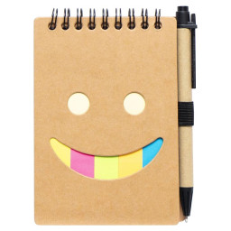 Блокнот А6 с набором стикеров и ручкой на спирале Bambi JX005, 64 листов