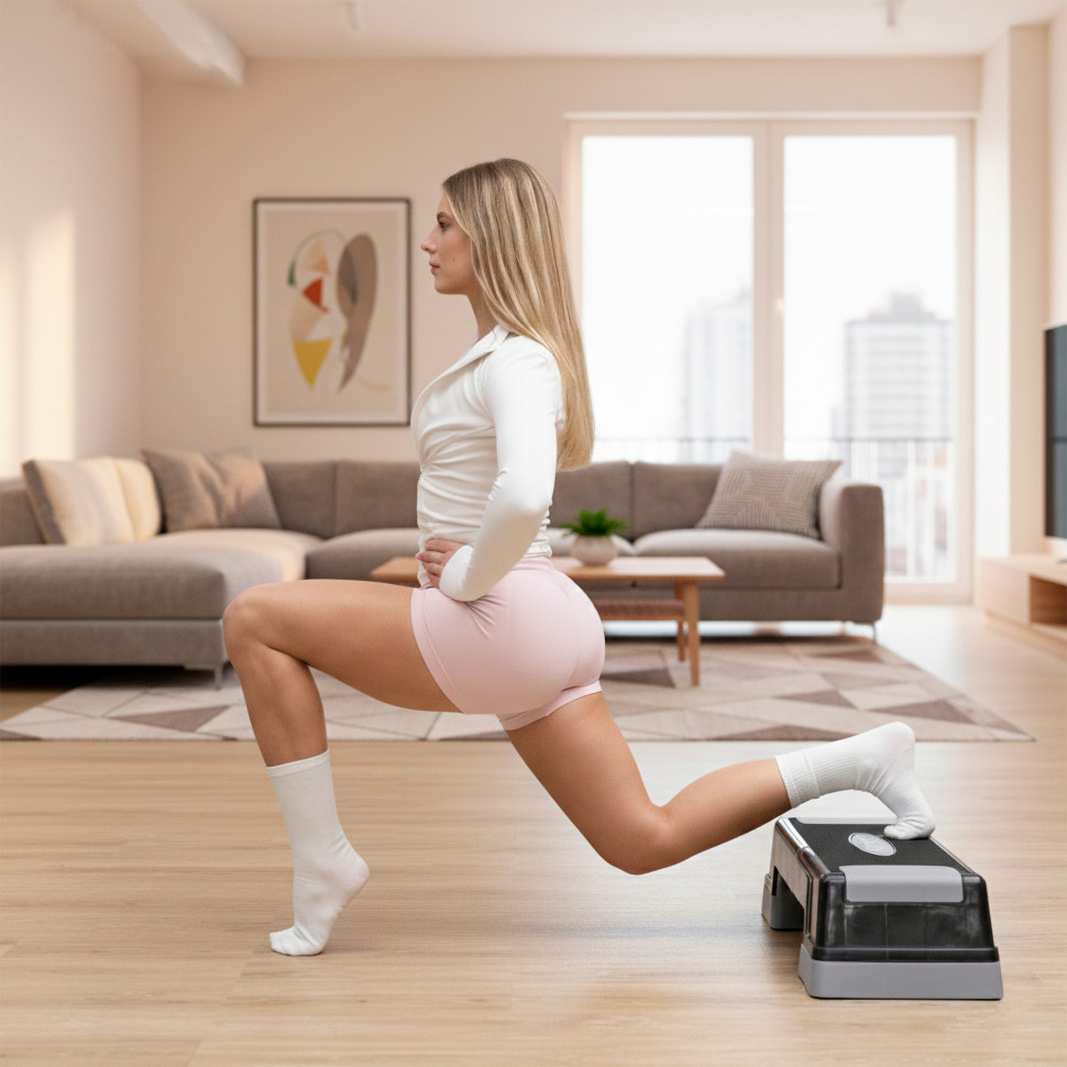 Степ-платформа 2-ступінчаста Actiget ACT0120 Black/Grey 73х28,5х12-17,5 см