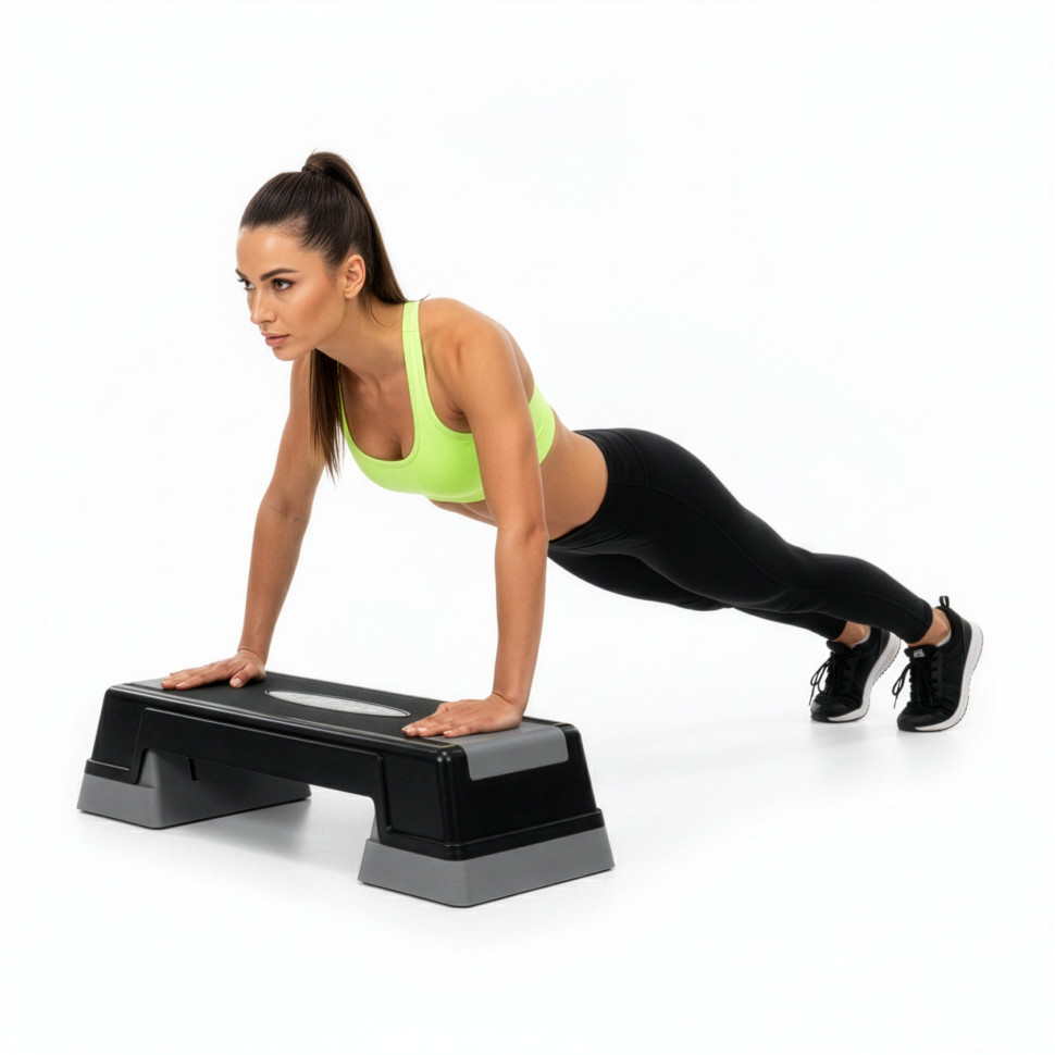 Степ-платформа 2-ступінчаста Actiget ACT0120 Black/Grey 73х28,5х12-17,5 см