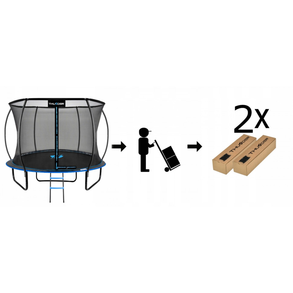 Батут с внутренней сеткой Thunder INSIDE-ULTRA-8FT-BLUE Black/Blue 255 см 