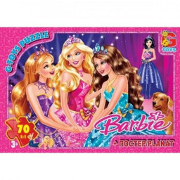 Дитячий пазл "Barbie" G-Toys BA007 плакат 70 елементів