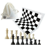 Шахматный набор: доска, мешочек, фигуры без утяжелителя E610                                        
