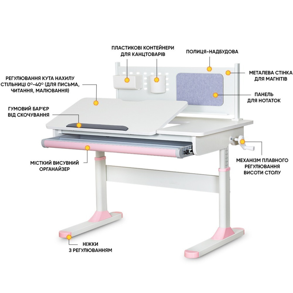 Детская парта TH-325 ErgoKids TH-325 W/PN, Pink